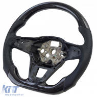 Sports steering wheel with genuine carbon and perforated leather for VW Golf 8 with shift paddles - ODETV6012672