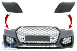 image-45-SRA Cubre parachoques delantero para AUDI A4 B9 8W Limousine Avant 16-18 Quattro RS4 Look