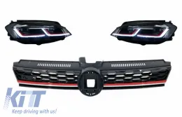image-11-Središnja rešetka bez oznake prikladna za VW Golf 7.5 VII Facelift (2017.) s LED Prednja svijetla Sekvencijalna dinamička svjetla za skretanje GTI Dizjan