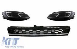 image-79-Središnja rešetka bez oznake s LED Prednja svijetla Bi-Xenon sekvencijalna dinamička svjetla za skretanje prikladna za VW Golf 7.5 Facelift (2017.) GTI Dizjan Chrome