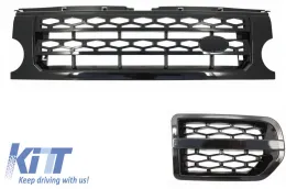 image-60-Središnja rešetka i sklop bočnih ventilacijskih otvora prikladan za Range ROVER Discovery III (2004-2009) Autobiografski dizajn Piano crna