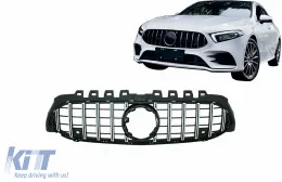 image-60-Središnja rešetka prikladna za Mercedes A-Klasa W177 Hatchback V177 Sedan (04.2018-up) GT-R Panamericana Dizjan Black Chrome