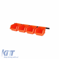 Stackable Plastic Tool Storage Boxes Set of 8 Pieces with 4 Plastic Rails 16.4 x 10.5 x 7.6cm Tactix 320604