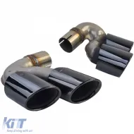 Stainless steel dual exhaust tips black fits BMW X5 G05 X6 G06 X7 G07 40i-image-6278175