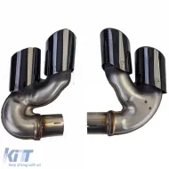 Stainless steel dual exhaust tips black fits BMW X5 G05 X6 G06 X7 G07 40i-image-6278178