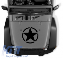 Стикер Star Универсален подходящ за Jeep Wrangler JK Truck или други Коли Черен-image-6023866