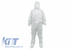 Staubdicht Arbeitskleidung Overall Anzug 100% Polypropylen mit Haube Einweg M/L-image-6063586