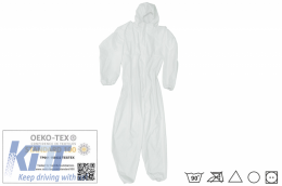 Staubdicht Arbeitskleidung Overall + Kapuze Waschbare Größe M Wasserdicht Weiße-image-6063183