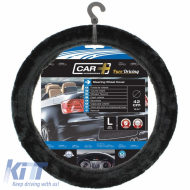 Steering Wheel Cover Furry Black Medium 37-39cm 2505091