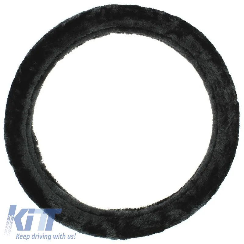 Steering Wheel Cover Furry Black Medium 37-39cm 2505091
