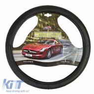 Steering Wheel Cover Leatherette Black Small/Medium 37cm