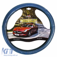 Steering Wheel Cover Leatherette Blue Large 4cm