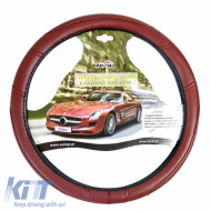 Steering Wheel Cover Leatherette Red Small 36cm
