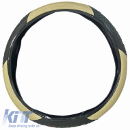 Steering Wheel Cover Leatherette Type R Beige Medium 38cm
