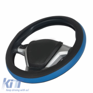 Steering Wheel Cover Otom Easy-Fit PVC Black - Blue Medium 37-39cm F-58