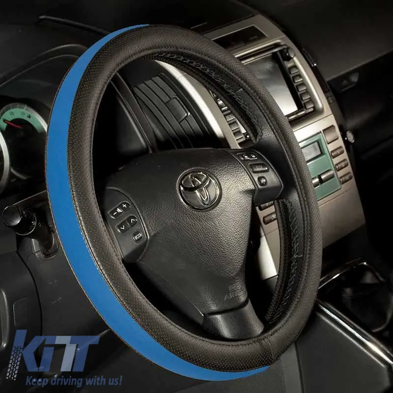 Steering Wheel Cover Otom Easy-Fit PVC Black - Blue Medium 37-39cm F-58