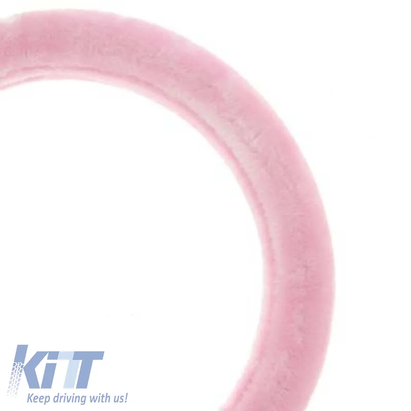 Steering Wheel Cover ''Pinky'' Black With Pink Cross Stitch Medium 37-39cm 2505059