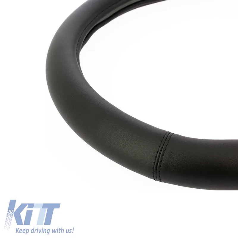 Steering Wheel Cover PU Double D Medium 38cm Black
