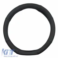 Steering Wheel Cover PU Serius D Black With Black Stitching Medium 38cm-image-6304119