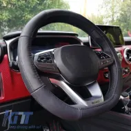 Steering Wheel Cover PU Serius D Black With Black Stitching Medium 38cm-image-6304123