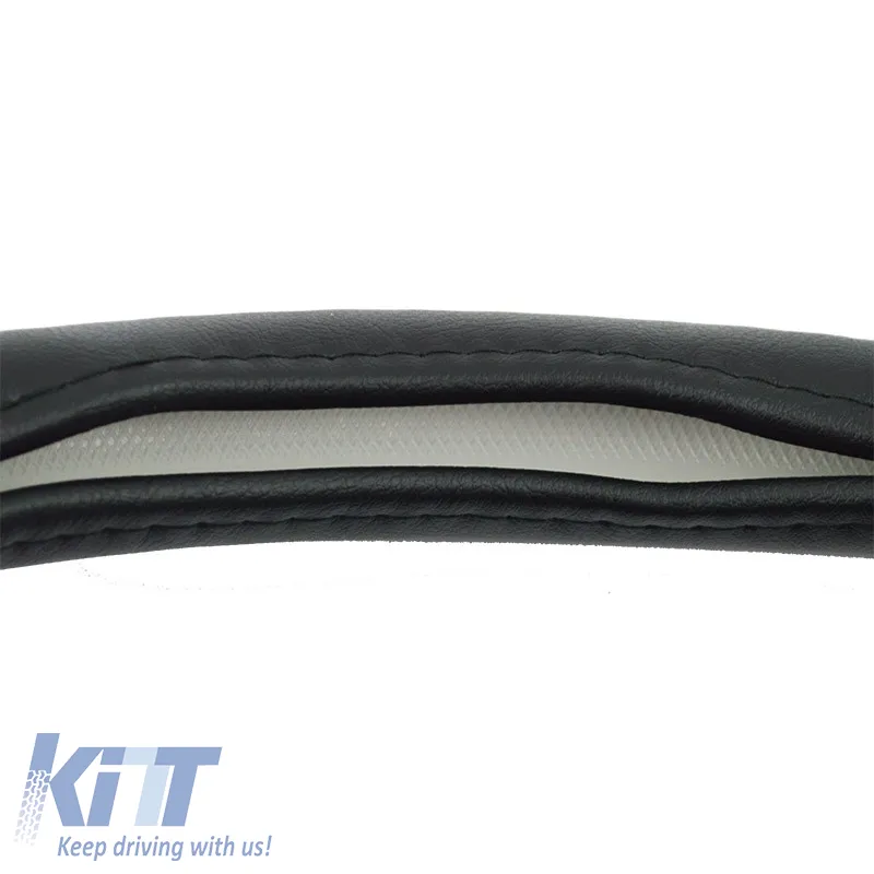 Steering Wheel Cover PU Soft Black With Black Stitching Medium 38cm