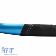 Steering Wheel Cover PU Speed Black / Blue Carbon With Blue Stitching Medium 38cm-image-6304099