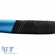Steering Wheel Cover PU Speed Black / Blue Carbon With Blue Stitching Medium 38cm-image-6304100