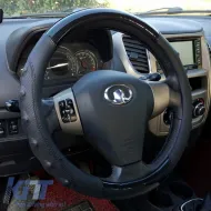 Steering Wheel Cover PU Speed Black / Carbon With Black Stitching Medium 38cm-image-6304107