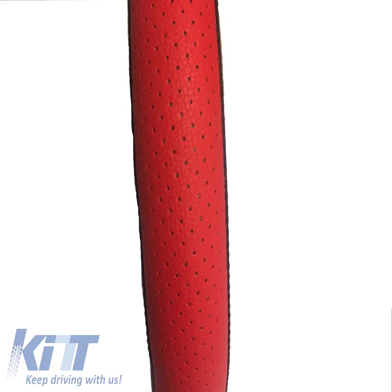 Steering Wheel Cover PVC Black/Red Medium 37-39cm
