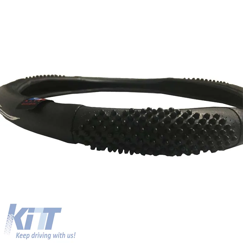 Steering Wheel Cover PVC Flame Blue Medium 38cm
