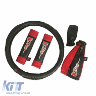 Steering Wheel Cover PVC Flame Red Medium 38cm