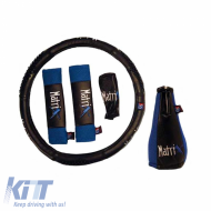 Steering Wheel Cover PVC Matrix Blue Medium 38cm