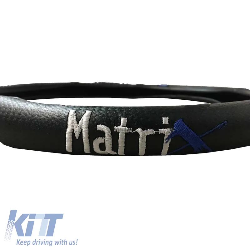Steering Wheel Cover PVC Matrix Blue Medium 38cm