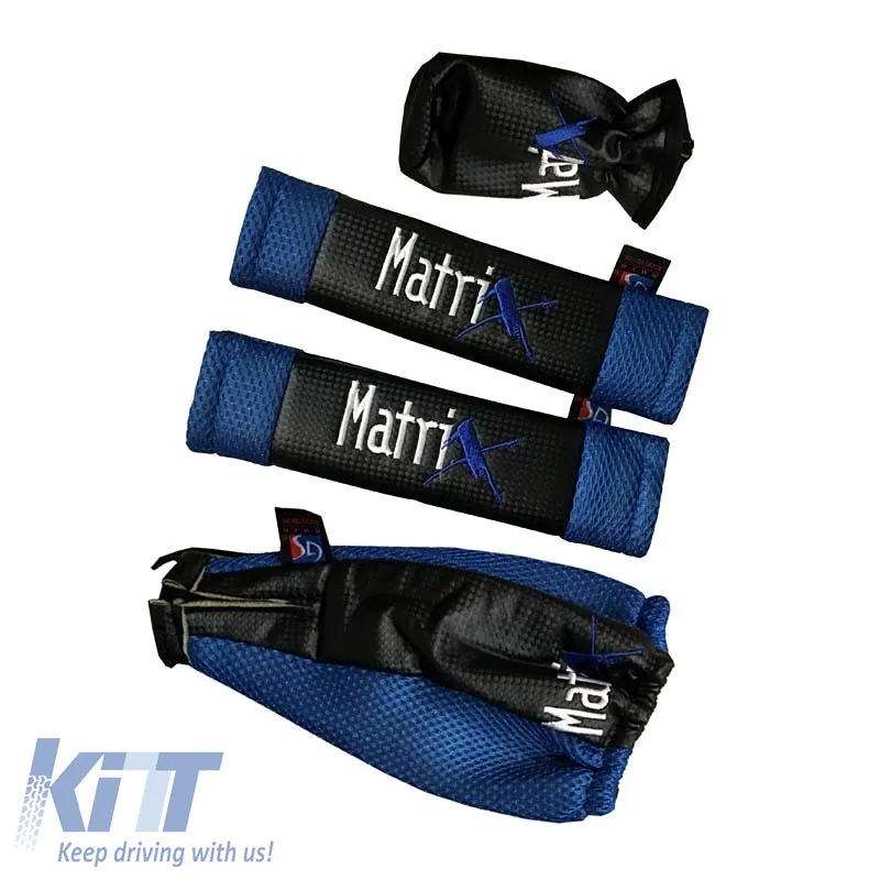 Steering Wheel Cover PVC Matrix Blue Medium 38cm