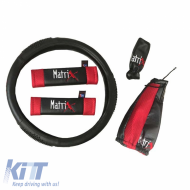 Steering Wheel Cover PVC Matrix Red Medium 38cm