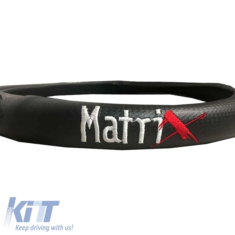 Steering Wheel Cover PVC Matrix Red Medium 38cm