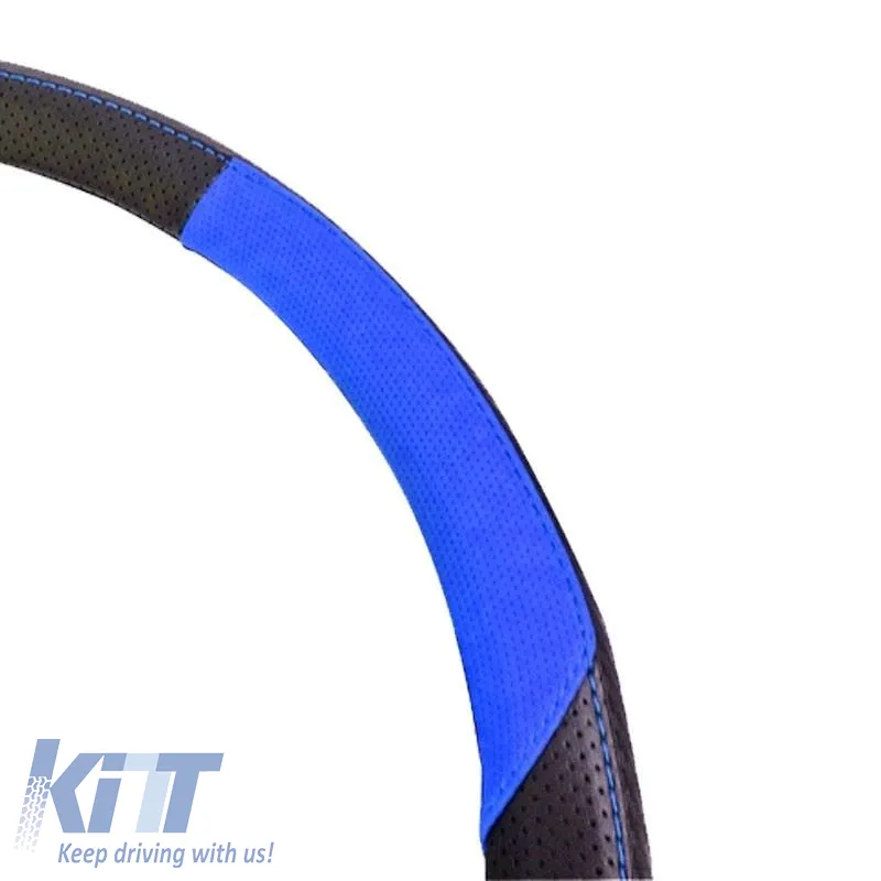 Steering Wheel Cover PVC X-Treme Sport Black-Blue Medium 38cm
