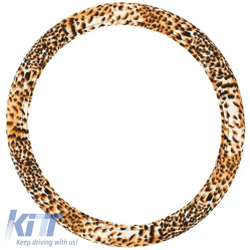 Steering Wheel Cover Textile Leopard Design Medium 37-39cm 2505067