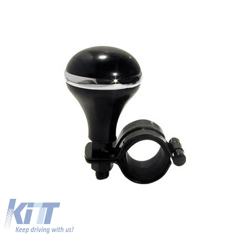 Steering Wheel Knob Universal Black / Chrome 20800