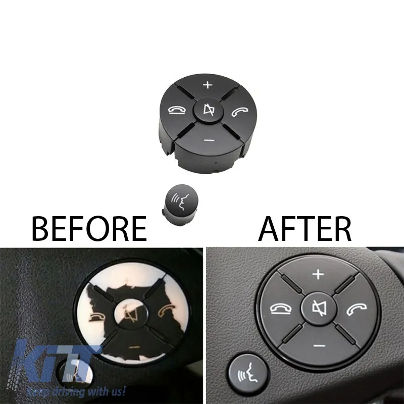 Steering Wheel Switch Control Buttons Covers suitable for Mercedes-Benz C-Class W204 / E-Class W212 / GLK X204 / Right 2 Pcs