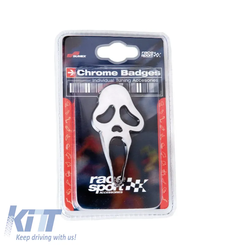 Sticker Emblem "Scream" Chrome 4cm x 8.5cm 1 Piece
