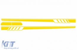 Sticker Etichetta Tetto cappuccio Specchio Strisce Giallo per Mercedes C205 A205-image-6063325