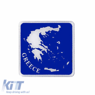 Sticker Mark Greek Map ''GREECE'' 7.8cm x 7.8cm With Enamel Coating 1 Piece 20027
