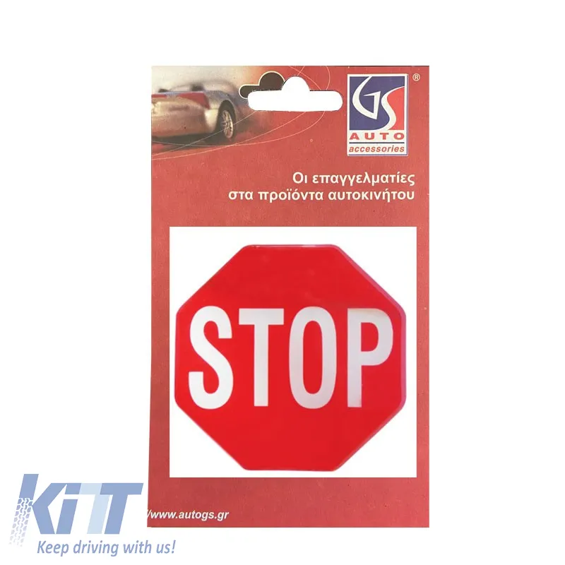 Sticker Mark ''STOP'' 9cm x 8.8cm with Enamel Coating 1 Piece