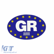 Sticker Oval GR Blue with Stars 17cm x 11cm 1 Piece
