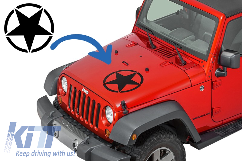 Sticker Star Universal suitable for Jeep Wrangler JK Truck or Other Cars  Black 