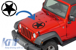 image-8-Sticker Star Universal suitable for Jeep Wrangler JK Truck or Other Cars Black