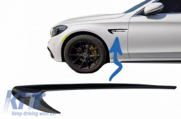 Stickers Badges suitable for Mercedes-Benz Fenders GLC X253, C-Class W205, E-Class W213 Glossy Black 2 Pieces