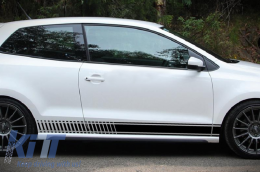 Stickers latéraux vinyle pour VW POLO Golf 5 6 7 V VI VII 03+ Autocollant Noir--image-6047835