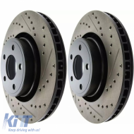 image-53-StopTech HC brake discs front 320mm drilled slotted for Ford Mustang 15-21